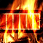 Battery,Fire,,Illustration,Of,Li-ion,Battery,In,Front,Of,Burning